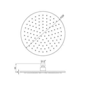 Astro Round Brass Fixed Shower Head Chrome Pureflo
