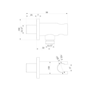 Astro Wall Outlet With Built In Handset Holder Pureflo