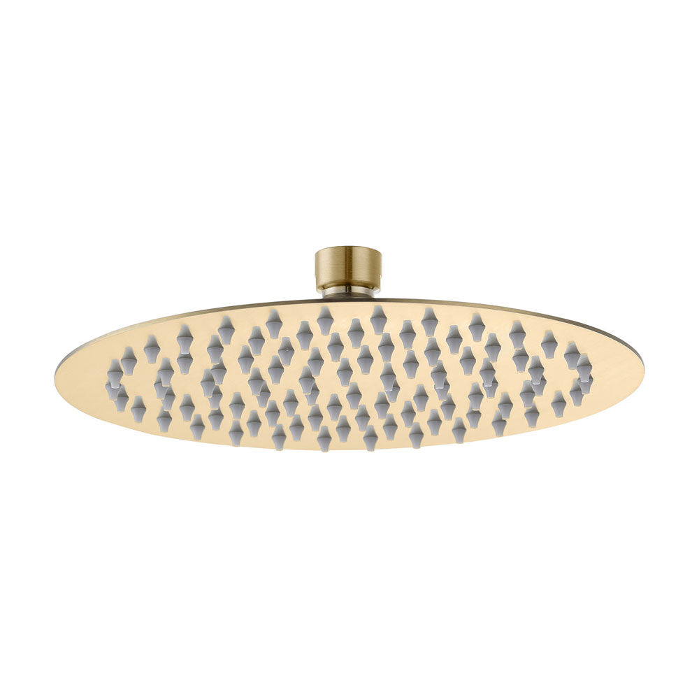 Astro 250mm Round Brass Fixed Shower Head Brushed Brass