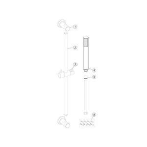 Astro Slide Rail Kit With Pencil Microphone Handset Brushed Brass Pureflo