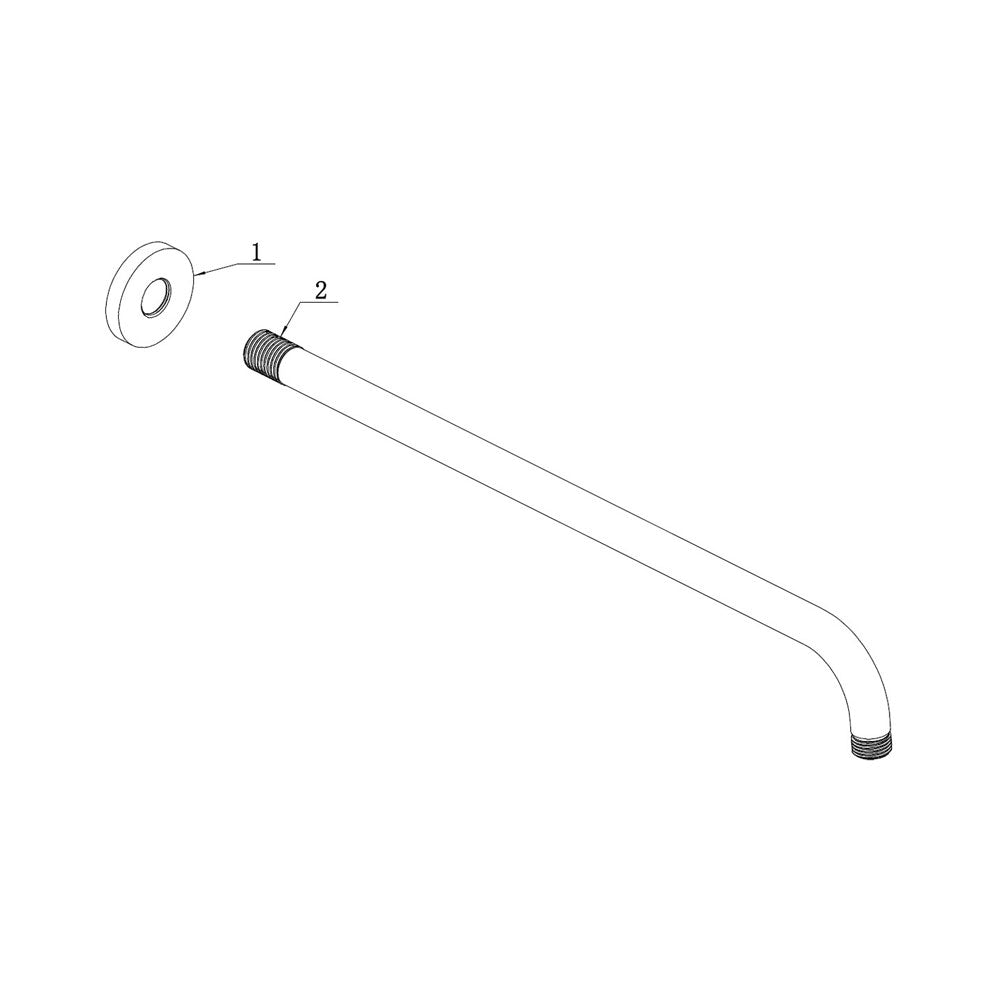 Astro 335mm Wall Mounted Shower Arm Black Pureflo