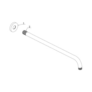 Astro 335mm Wall Mounted Shower Arm Black Pureflo