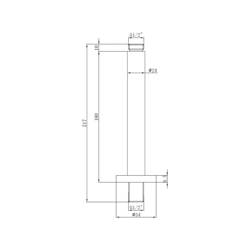 Astro Cieling Arm Round Black Pureflo