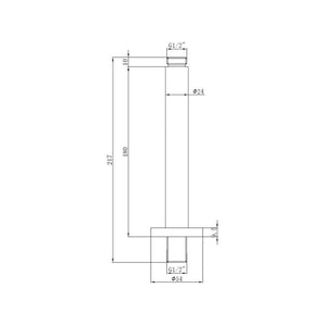 Astro Cieling Arm Round Black Pureflo