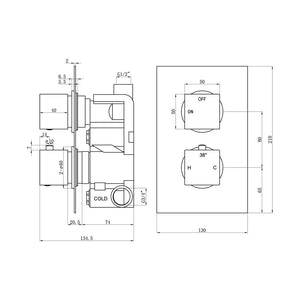 Comet 1 Outlet Square Thermostatic Shower Pack With Slide Rail Shower Kit Chrome Pureflo