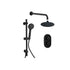 Astro 2 Outlet Round Thermostatic Shower Pack With Brass Overhead Shower And Slide Rail Shower Kit Black