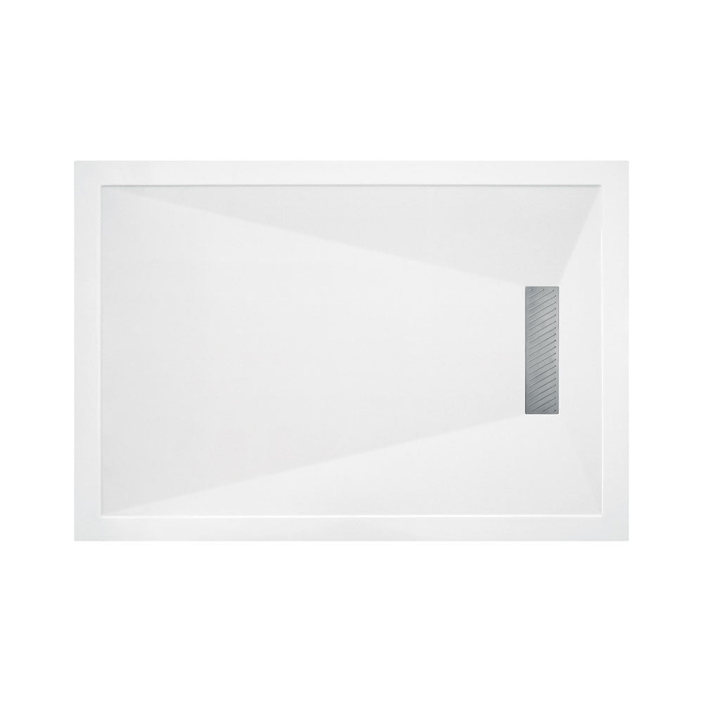 Pureflo Linear Ultra Slim Rectangular Stone Resin Shower Tray Including Linear Waste Pureflo
