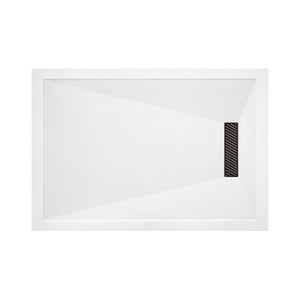 Pureflo Linear Ultra Slim Rectangular Stone Resin Shower Tray Including Linear Waste Pureflo