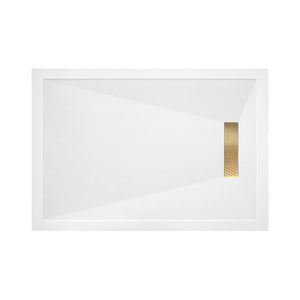 Pureflo Linear Ultra Slim Rectangular Stone Resin Shower Tray Including Linear Waste Pureflo