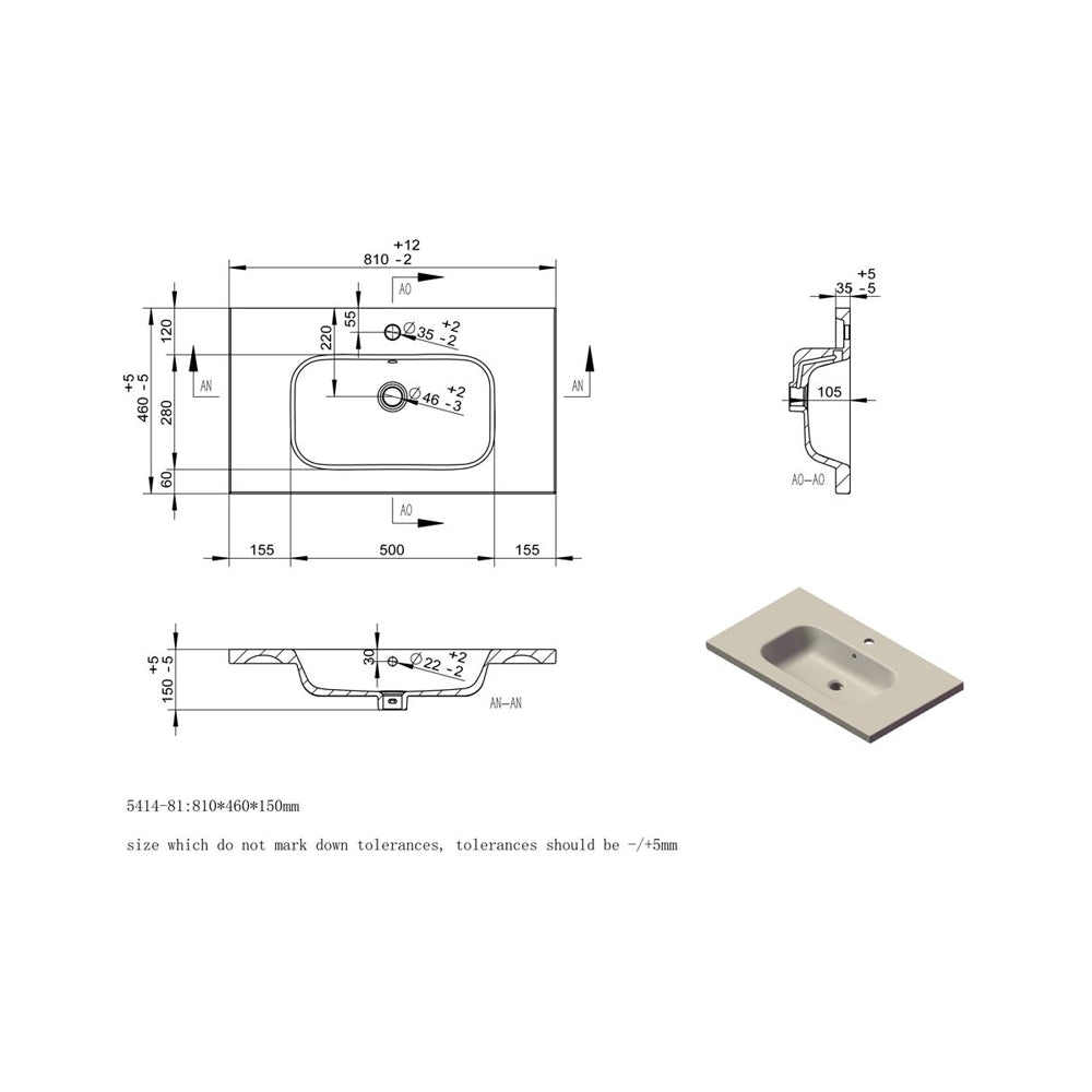 Carino Wall Mounted Unit Latte With Ceramic Basin Pureflo