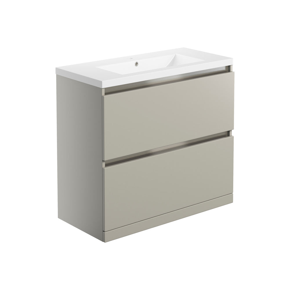 Carino Floor Standing Unit Latte With Ceramic Washbasin Pureflo