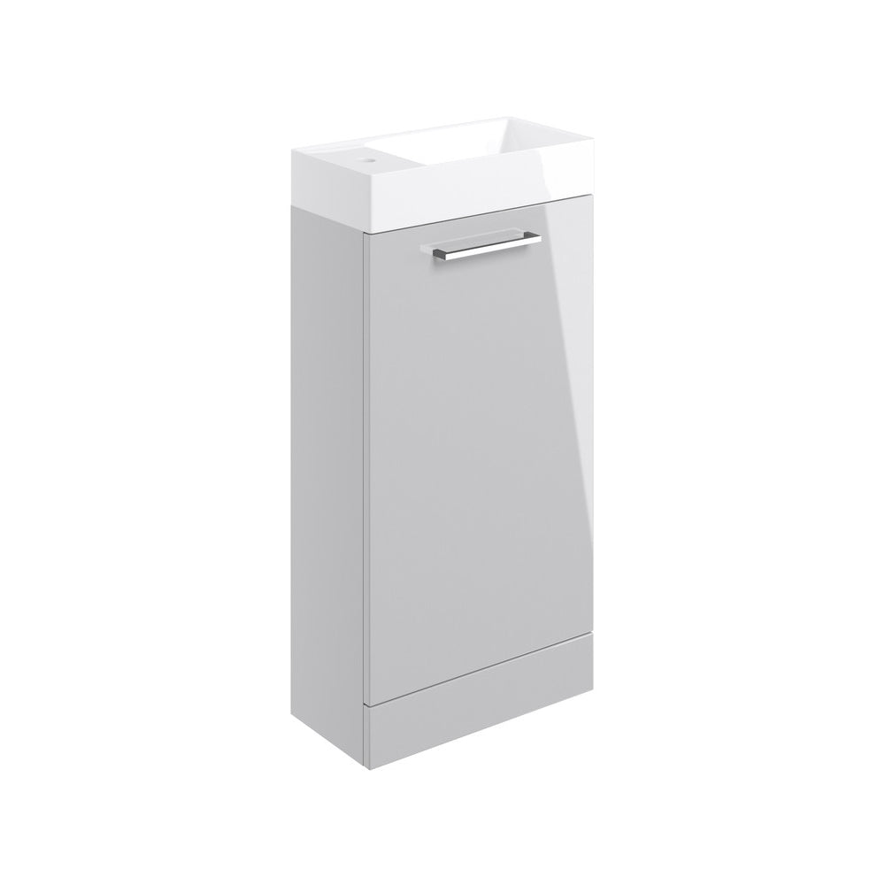 Volta 410mm Floor Standing Cloakroom Unit With A Ceramic Washbasin