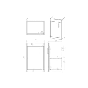 Elements 510mm Floor Standing Unit With Ceramic Washbasin Pureflo
