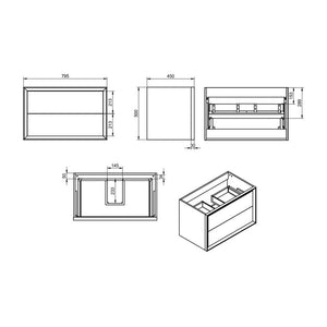 Push Freestanding Basin And Unit With Pair Of Front Legs Pureflo