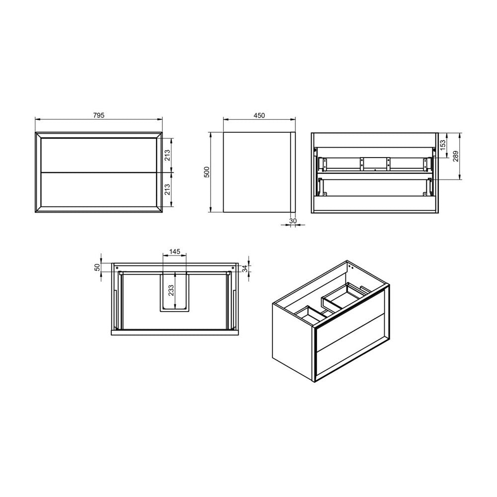Push Wall Mounted Basin And Unit Pureflo