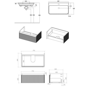 Cosmos Wall Mounted Single Drawer Basin And Unit Pureflo