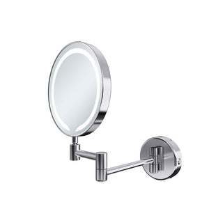 Hoshi Wall Mounted Round Cosmetic Mirror With Halo Light Plain And 5x Magnification Pureflo