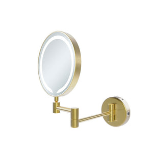Hoshi Wall Mounted Round Cosmetic Mirror With Halo Light Plain And 5x Magnification Pureflo