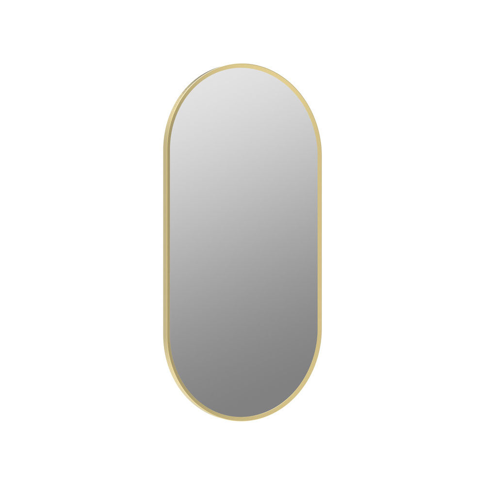 Kenji Oblong Plain Mirror With Brushed Brass Edging Pureflo