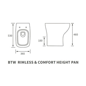 Cedarwood Back To Wall Comfort Height Rimless Toilet With Slim Soft Close Seat Pureflo