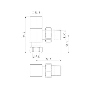 Unversal Radiator Valves Square Pureflo