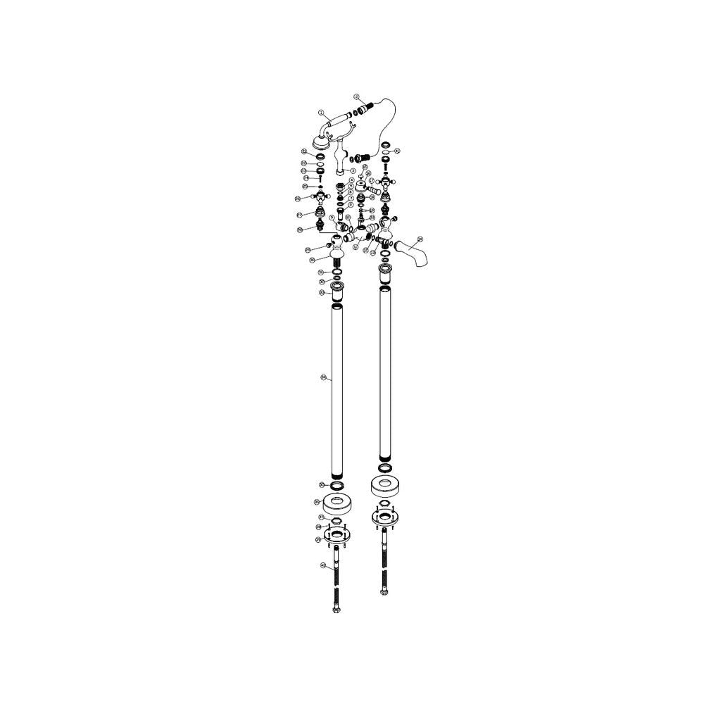 Tadlow Freestanding Bath/Shower Mixer Including Shower Kit Brushed Brass Pureflo