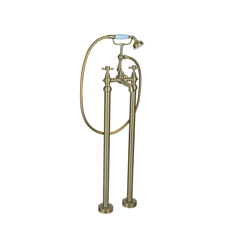 Tadlow Freestanding Bath/Shower Mixer Including Shower Kit Brushed Brass