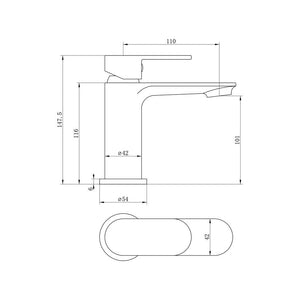 Loire Single Lever Basin Mixer Including Waste Chrome Pureflo