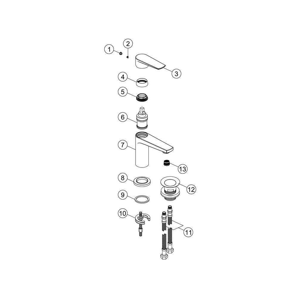 Cassini Single Lever Basin Mixer Including Waste Chrome Pureflo