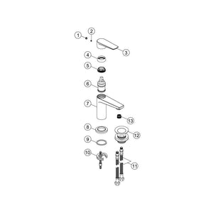 Cassini Single Lever Basin Mixer Including Waste Chrome Pureflo