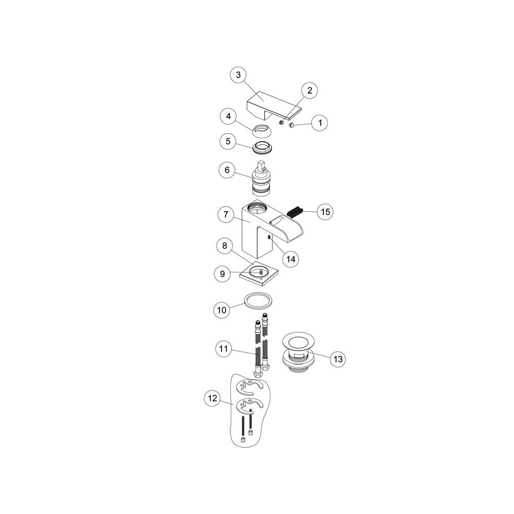 Marne Single Lever Basin Mixer Including Waste Chrome Pureflo