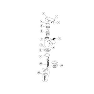 Marne Single Lever Basin Mixer Including Waste Chrome Pureflo