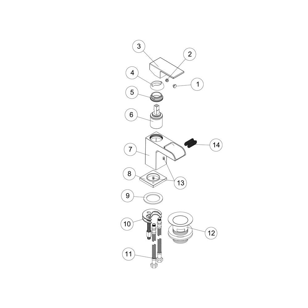 Marne Single Lever Cloakroom Basin Mixer Including Waste Chrome Pureflo