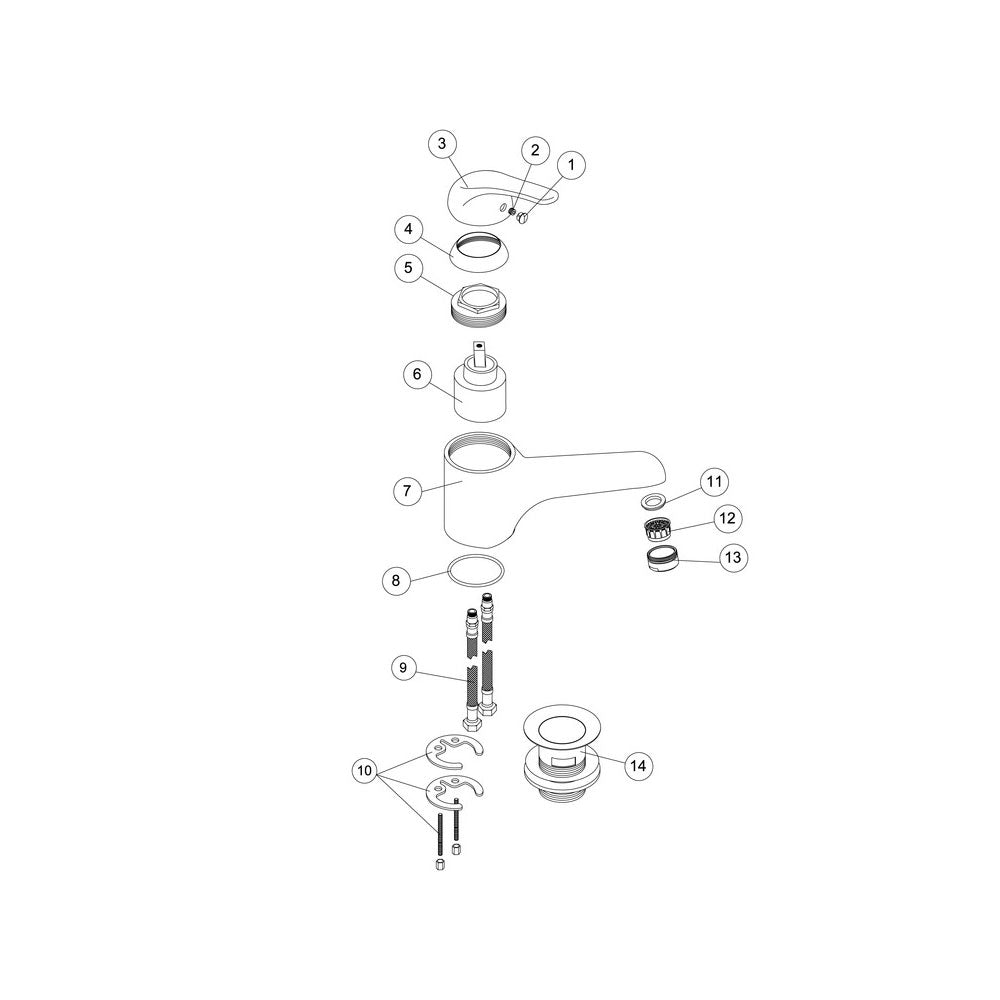 Nerola Single Lever Basin Mixer Including Waste Chrome Pureflo