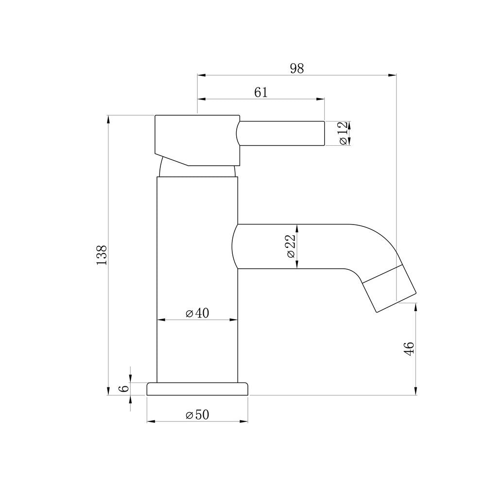 Pescara Single Lever Cloakroom Basin Mixer Including Waste Chrome Pureflo