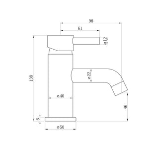 Pescara Single Lever Cloakroom Basin Mixer Including Waste Chrome Pureflo