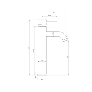 Pescara Tall Single Lever Basin Mixer Including Waste Chrome Pureflo