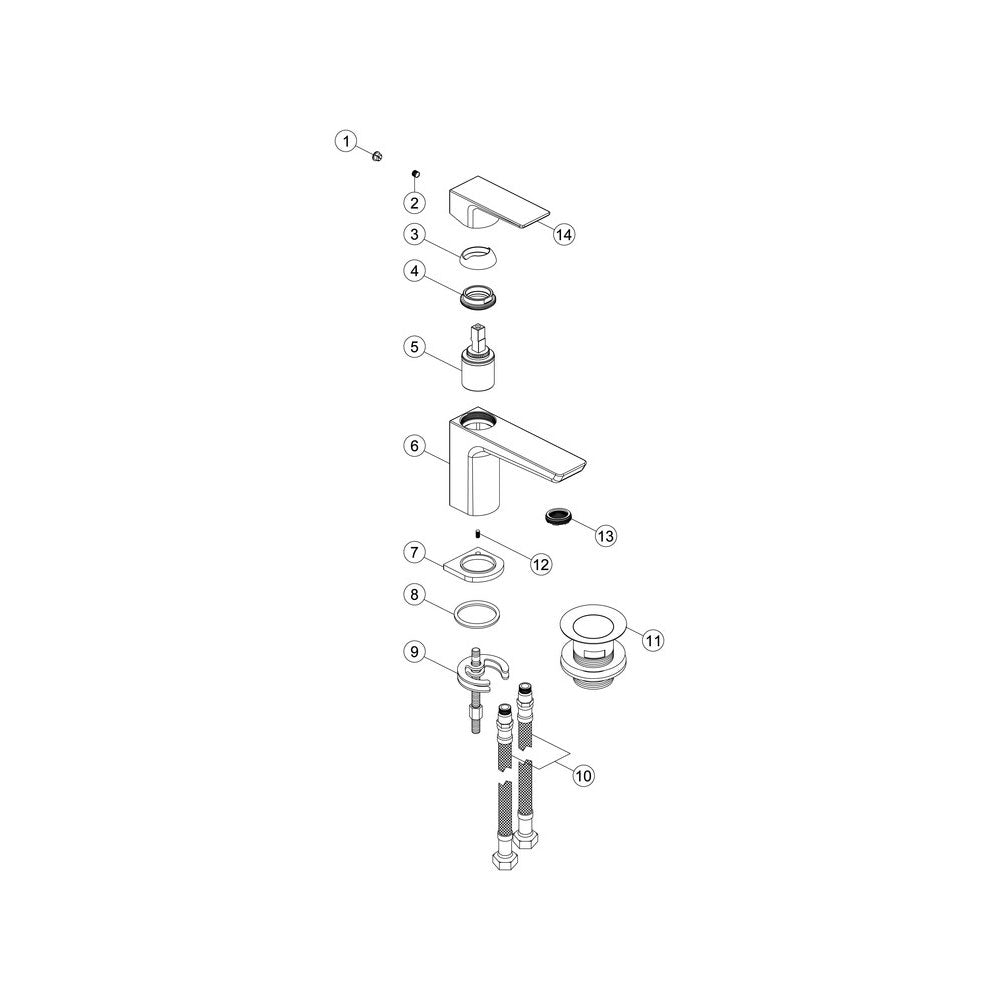 Comet Single Lever Cloakroom Basin Mixer Including Waste Pureflo