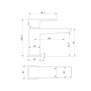 Comet Single Lever Cloakroom Basin Mixer Including Waste Pureflo