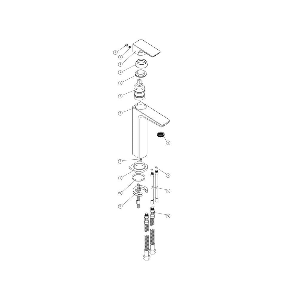 Comet Single Lever Tall Basing Mixer Including Matching Waste Brushed Brass Pureflo