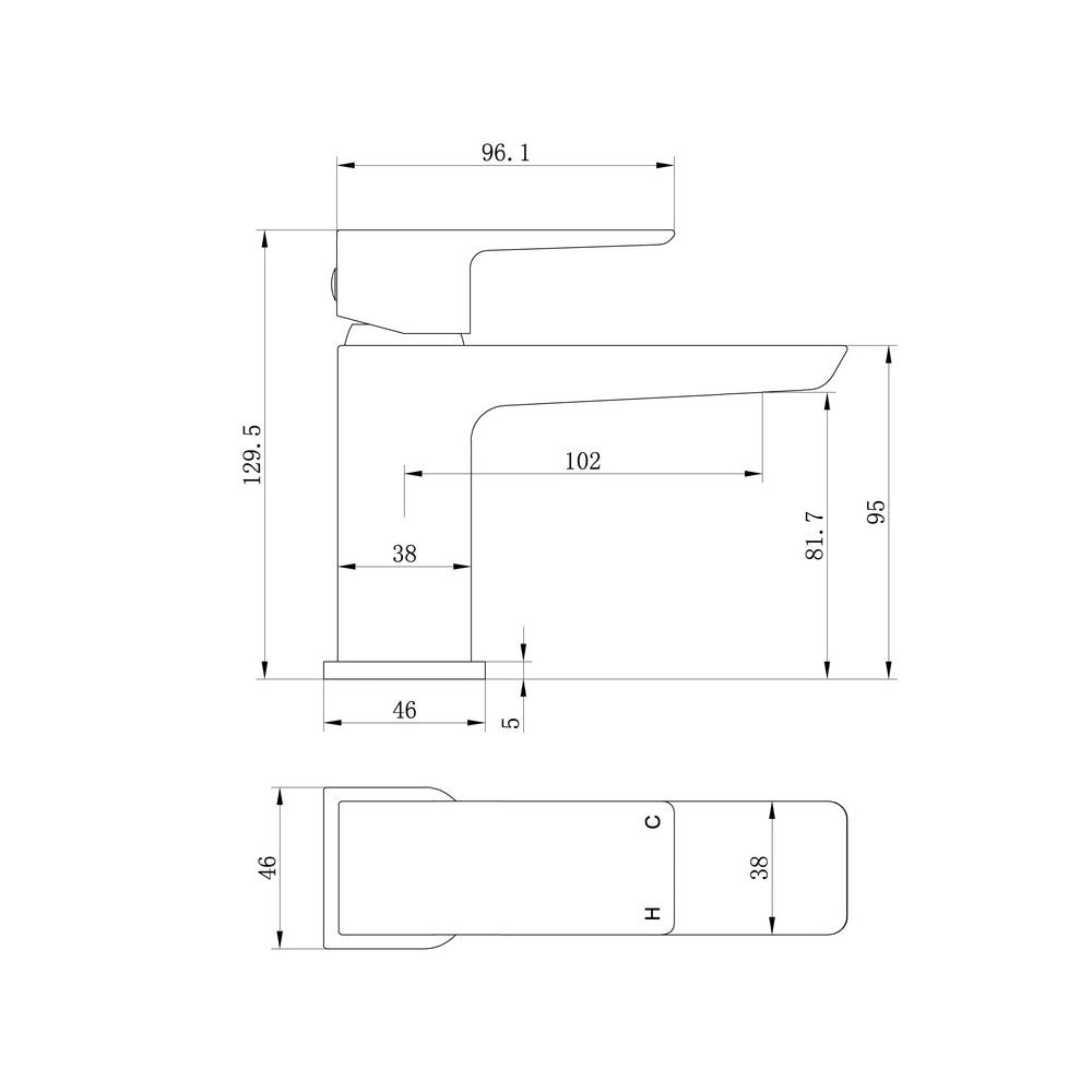 Comet Single Lever Cloakroom Basin Mixer Including Waste Brushed Brass Bathwise