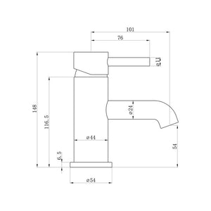 Pescara Single Lever Basin Mixer Pureflo