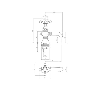Tadlow Basin Pillar Taps Chrome Pureflo