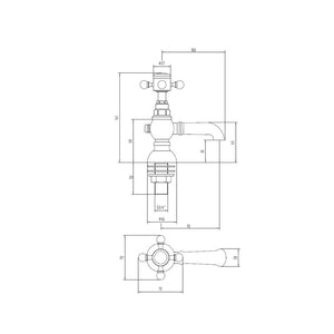 Tadlow Basin Pillar Taps Brushed Brass Pureflo