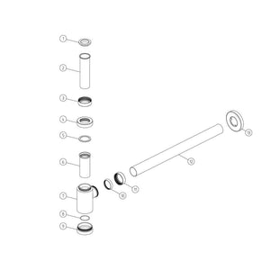 Pureflo Modern Adjustable Bottle Trap Chrome Pureflo