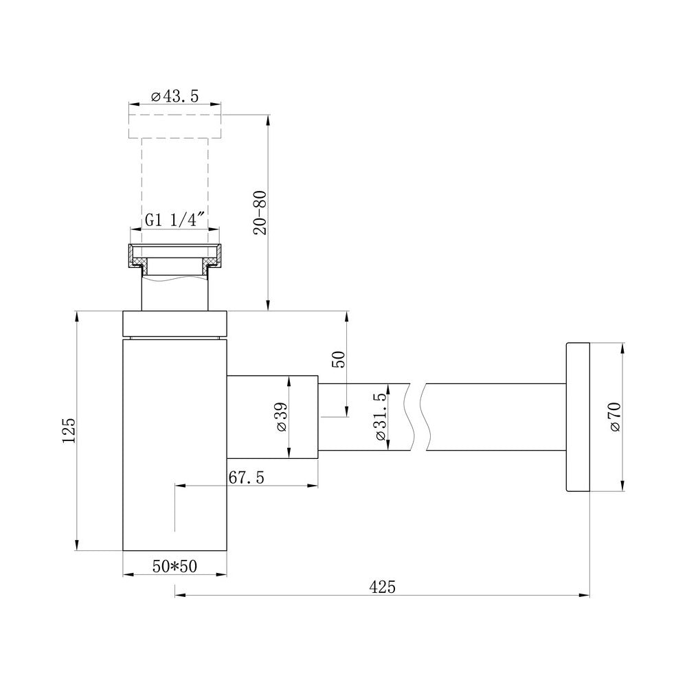 Universal Square Bottle Trap Pureflo
