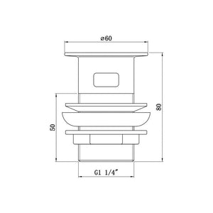 Pureflo Slotted Flip To Open Waste Chrome ( Suitable For Basins With Overflows) Pureflo