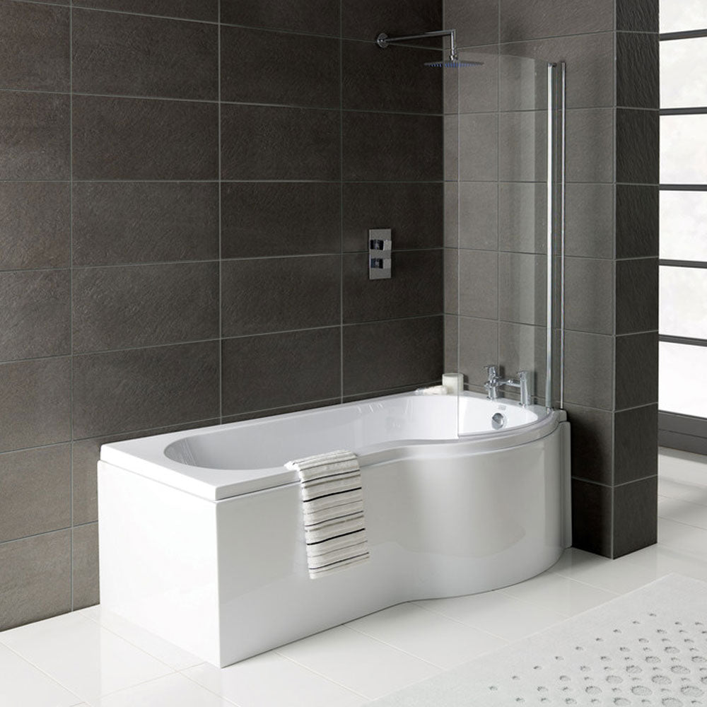 Pureflo 1700x700-850mm Shower Bath 0th With Screen And Bath Panels Pureflo