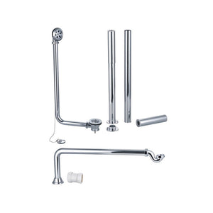 Pureflo Exposed Bath Plug And Chain With Pipe Shrouds Chrome Pureflo