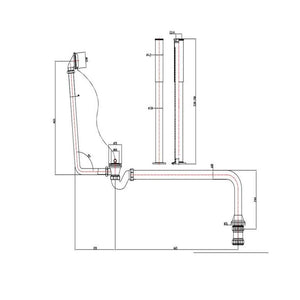 Pureflo Exposed Bath Plug And Chain With Pipe Shrouds Chrome Pureflo